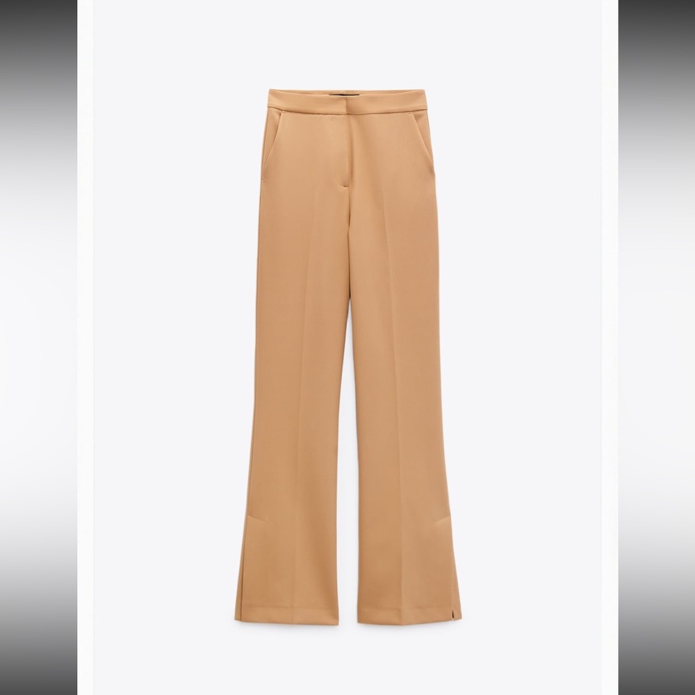 Zara, Pants with side vents, taupe brown